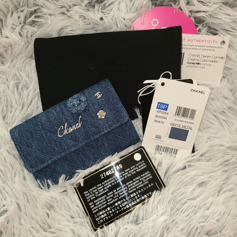 Chanel Camelia Denim Cardholder